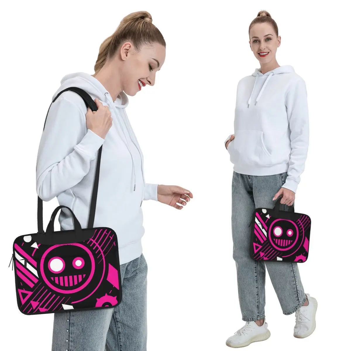 Just Shapes And Beats Blixer Crossbody Laptop Bag Case Computer Bag Resistant Protective Notebook Pouch for Macbook Pro Lenovo