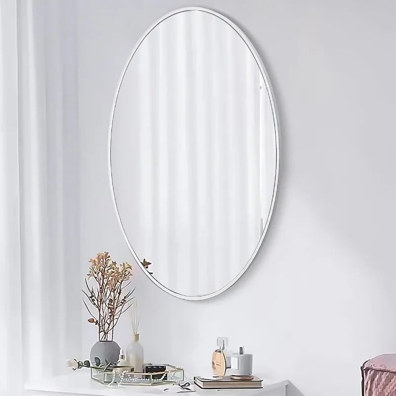 20x30 Oval Mirror Round Full Length Wall Mounted Hanging or Against Wall Metal Frame Dressing Make-up Mirrors for Entryway