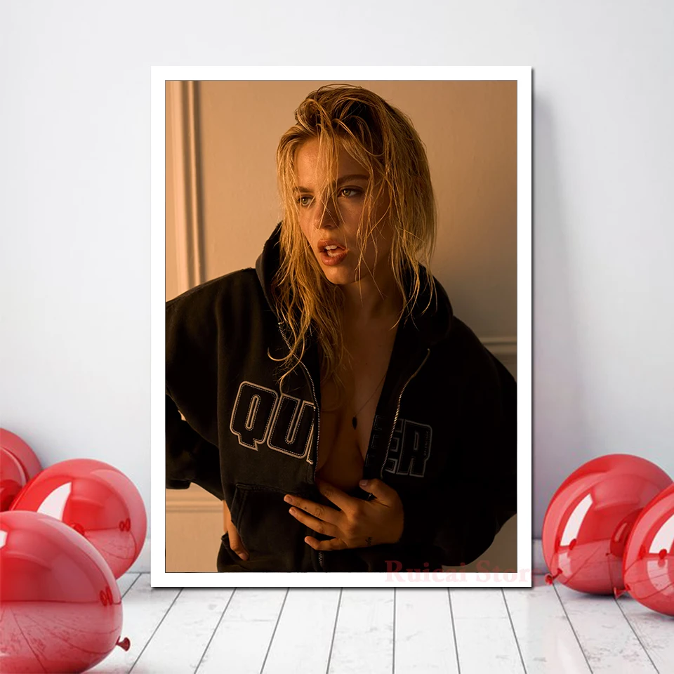 رينيه راب المشارك البوب المغني يطبع فيلم ستار جدار صورة فنية قماش اللوحة ديكور المنزل Gif