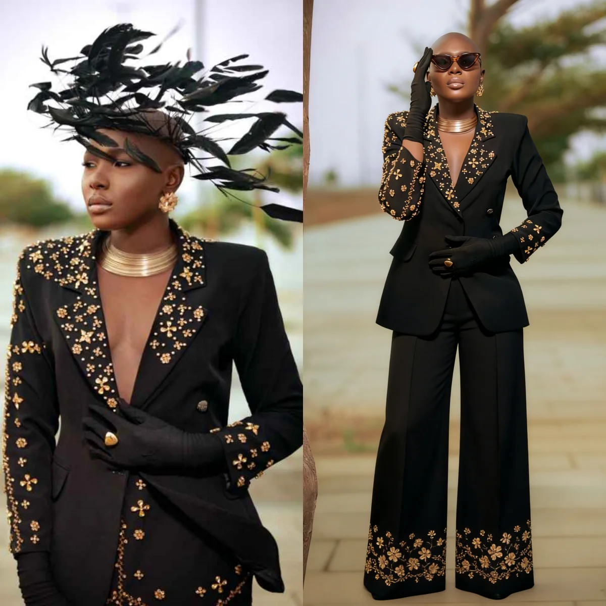 Fashion Mother Of The Bride Suits Notched Lapel Jacket Blazers 2 Pieces Crystals Birthday Party Customized Outfits