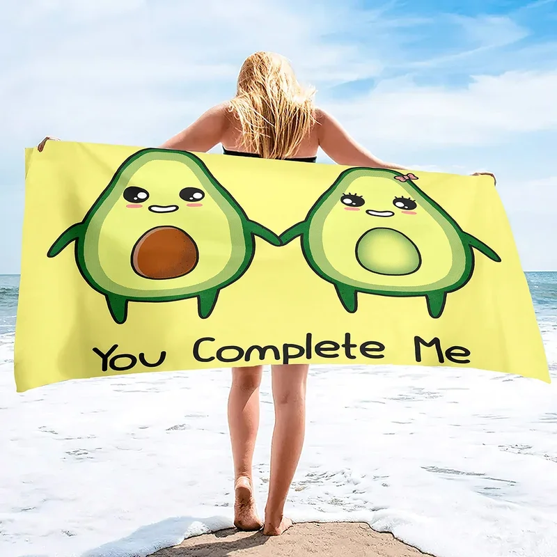 Avocado Bath Towels Cute Fruit Butterfly Beach Towel Travel Spa Sport Towels Microfiber Shower Quick Dry Swimming Cover Yoga Mat