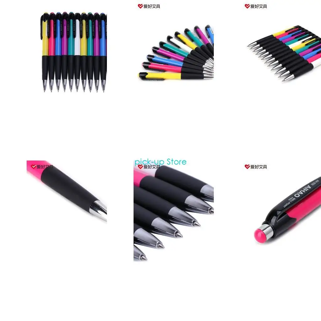 

Q5WA 12Pcs 0.7mm Ballpoint Pen Roller Ball Blue Office School Supplies Stationery