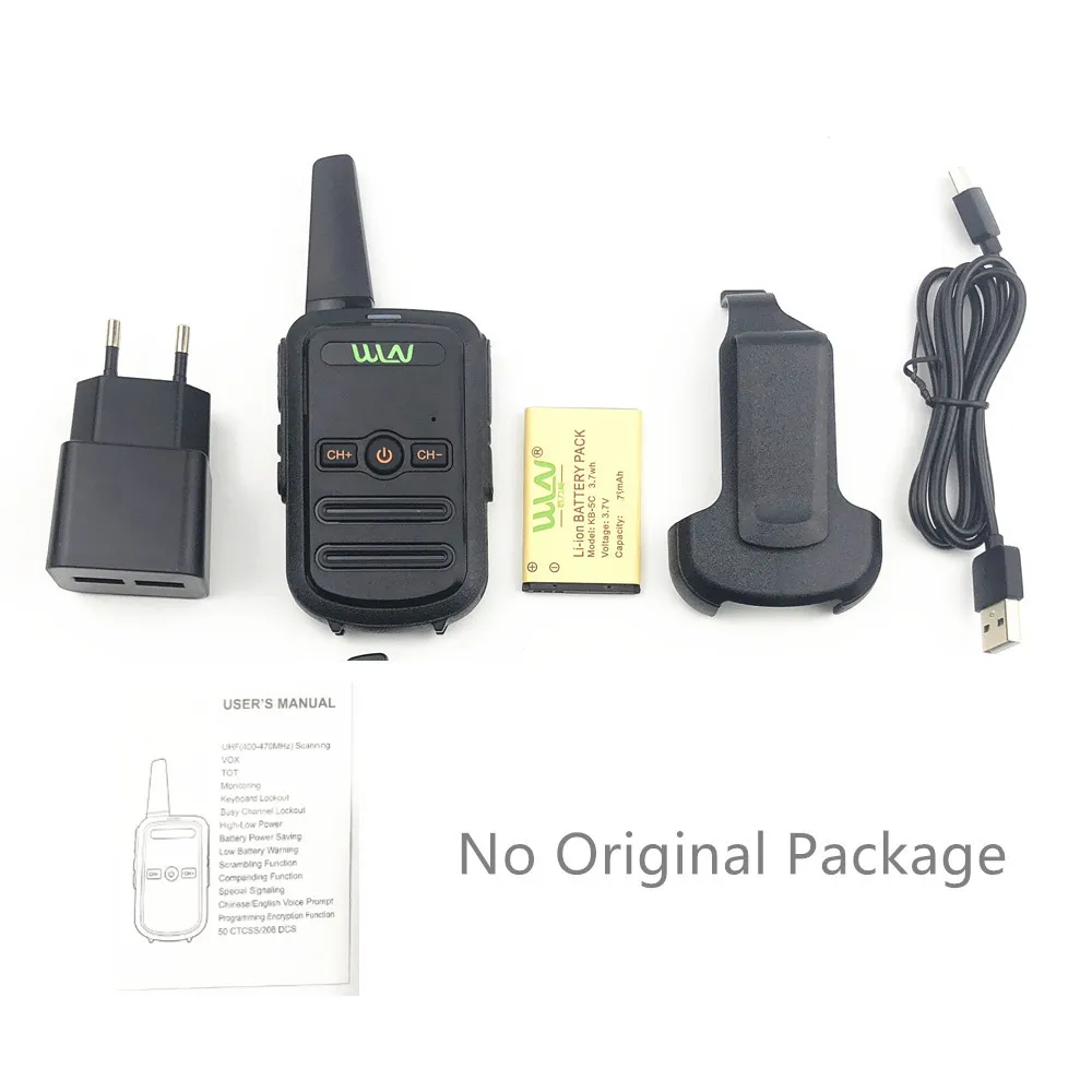 WLN KD-C51 Mini Draagbare Handheld Draadloze High Power Walkie Talkie Beroep FM Zender Ontvanger Twee Manier Radio Adapter