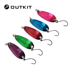 OUTKIT 3.3cm 3.5g artificial spoon lures hard bait spinner bait multicolor 5pcs/lot fishing spoon lure trout lure bass lure