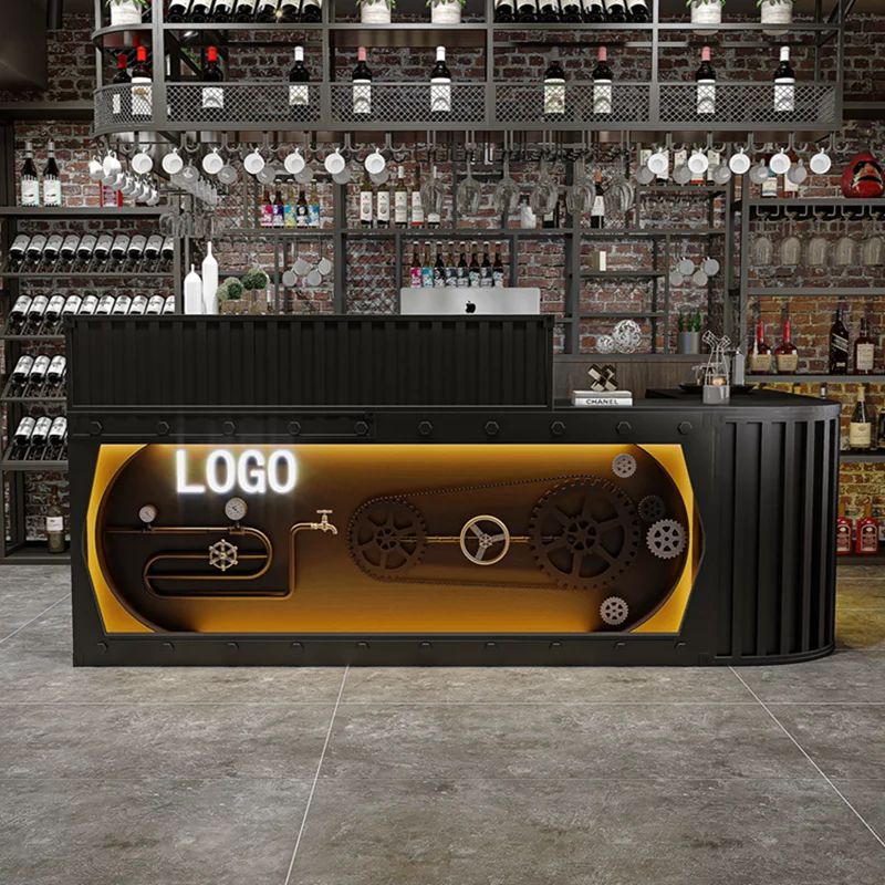 

Винтажный кассовый аппарат в индустриальном стиле из кованого железа, стильная стойка регистрации, барная стойка регистрации, офисная мебель Mostrador