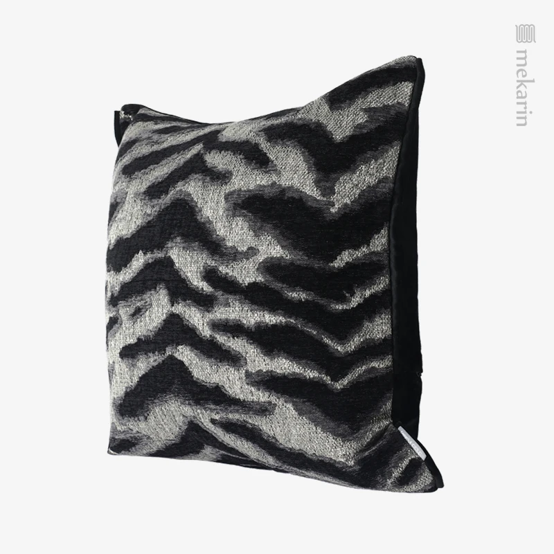 Farmhouse sofa sofa decorative pillowcase striped flannel three-dimensional jacquard pillowcase modern decorative pillowcase