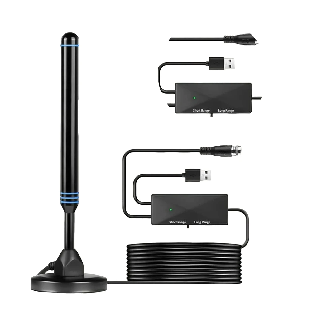 Antena telewizyjna cyfrowa z wzmacniaczem sygnału, mocna antena odbiorcza, antena USB 5V z wzmacniaczem sygnału, o dużym zasięgu.