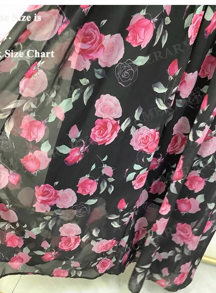 Abiti lunghi floreali a maniche lunghe autunno estate Donna Romantico rosa siciliana Orlo grande Abito da sera in chiffon da ballo per le vacanze bohémien