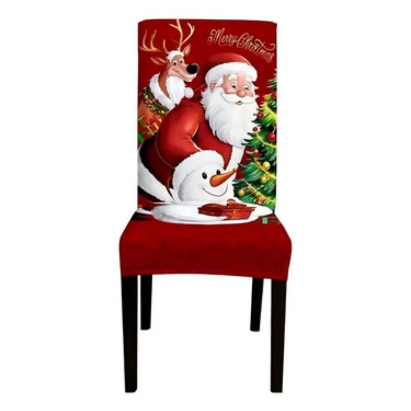 6pcs Chair Covers Decorated with a Santa Claus Print