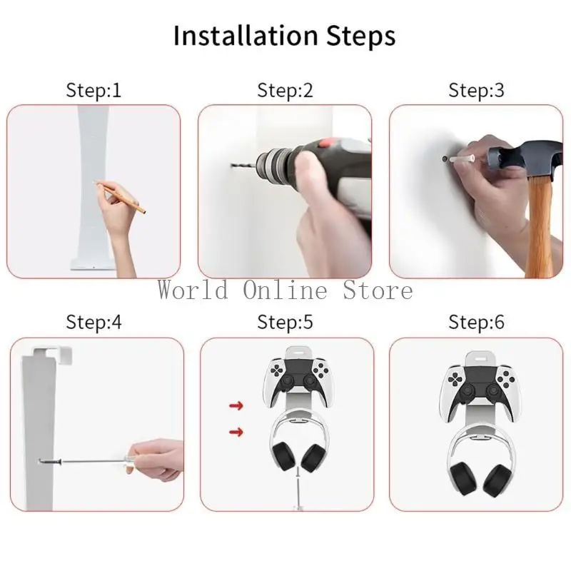 Wall Mount Shelf with Accessory Holders Heavy Duty Wall Mount Bracket for P5 87HC