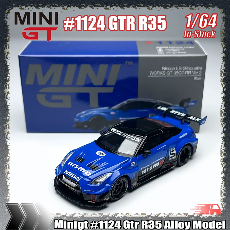 

New In-Stock Minigt 1:64 #1124 Gtr R35 Simulation Alloy Miniature Die-Cast Car Model Customized Children'S Toys Collection Gifts