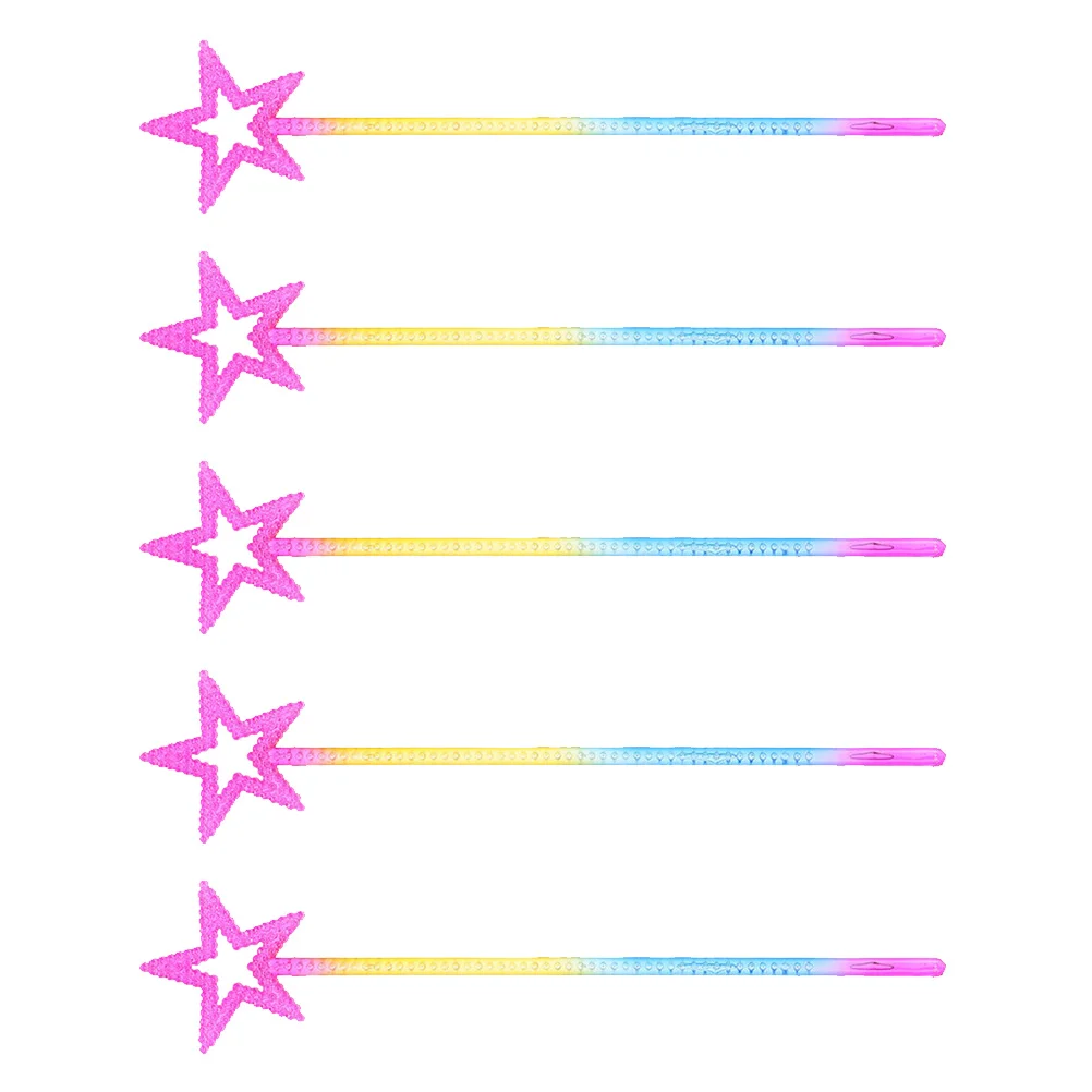 5 Stuks Ster Plastic Pentagram Fairy Wands Kids Verjaardagsfeestje Props Dress Up Magische Prestaties Ster Wands Feestartikelen