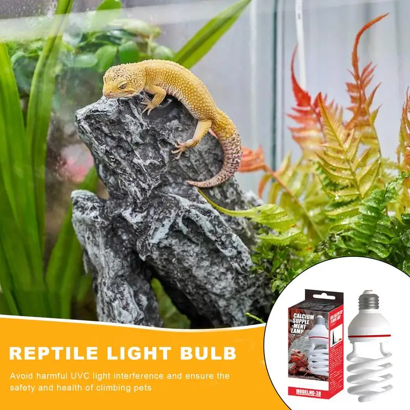 

Reptile Heat Lamp Sunlight Heat Light Bulb 26W UVB Basking Lamp Daylight Fixture For Tortoise Snake Frog Gecko Hermit Crab