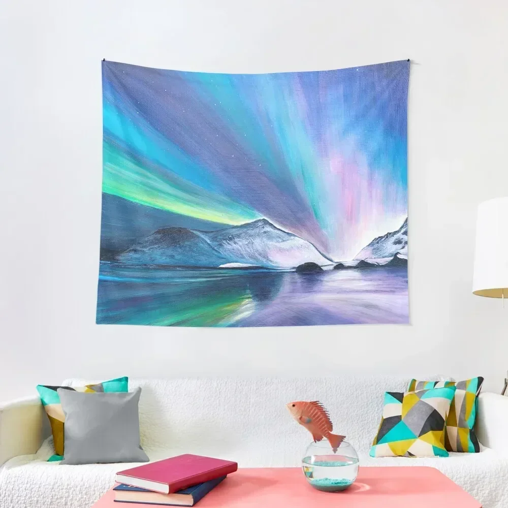 Northern Lights Acrylic painting by Linda Sholberg Tapestry Japanese Room Decor On The Wall Wall Hangings Decoration Tapestry