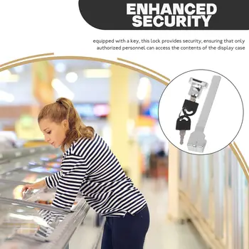 1組冰淇淋冷凍櫃滑動玻璃門鎖,適用於零售展示櫃安全,附鑰匙玻璃門鎖 10 最佳銷售 冰鎖 - №1