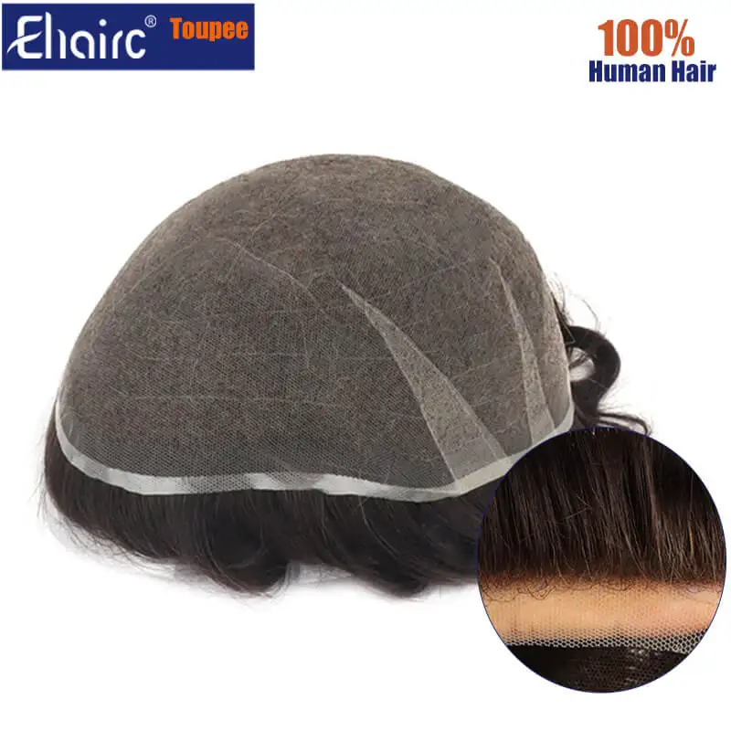 Male Hair Prosthesis Swiss Full Lace Base Man Wig Most Breathable Men's Capillary Prothesis 6