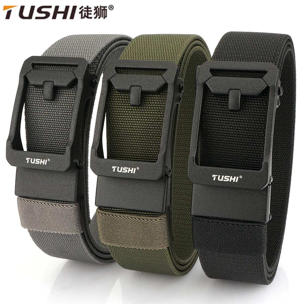 TUSHI Men's Belt Outdoor Multi Function Alloy Buckle Tactical Belt Canvas Nylon Belt Training Quick Hanging Belts Neutral Belt