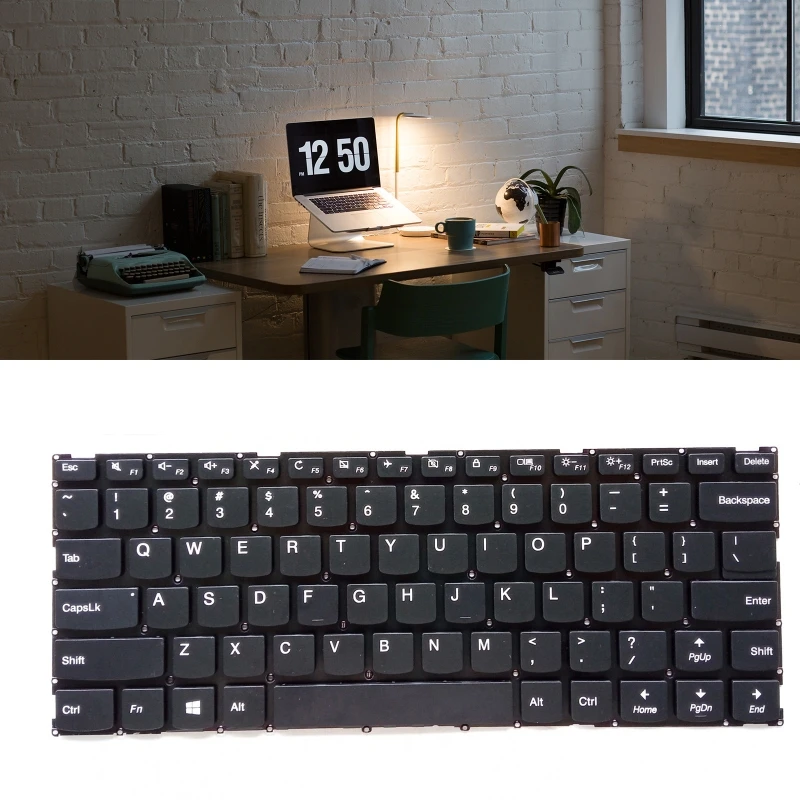 E65A Original US Layout English Keyboard No Frame / Backlit for LenonoIdeaPad 110-14 110-14ibr , Black Notebook Keyboard