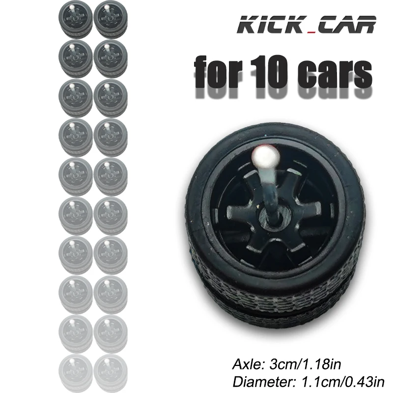 1/64 static model car modified wheels, sold by package, each package of 10 sets, suitable for a car. Plastic wheels, rubber tire