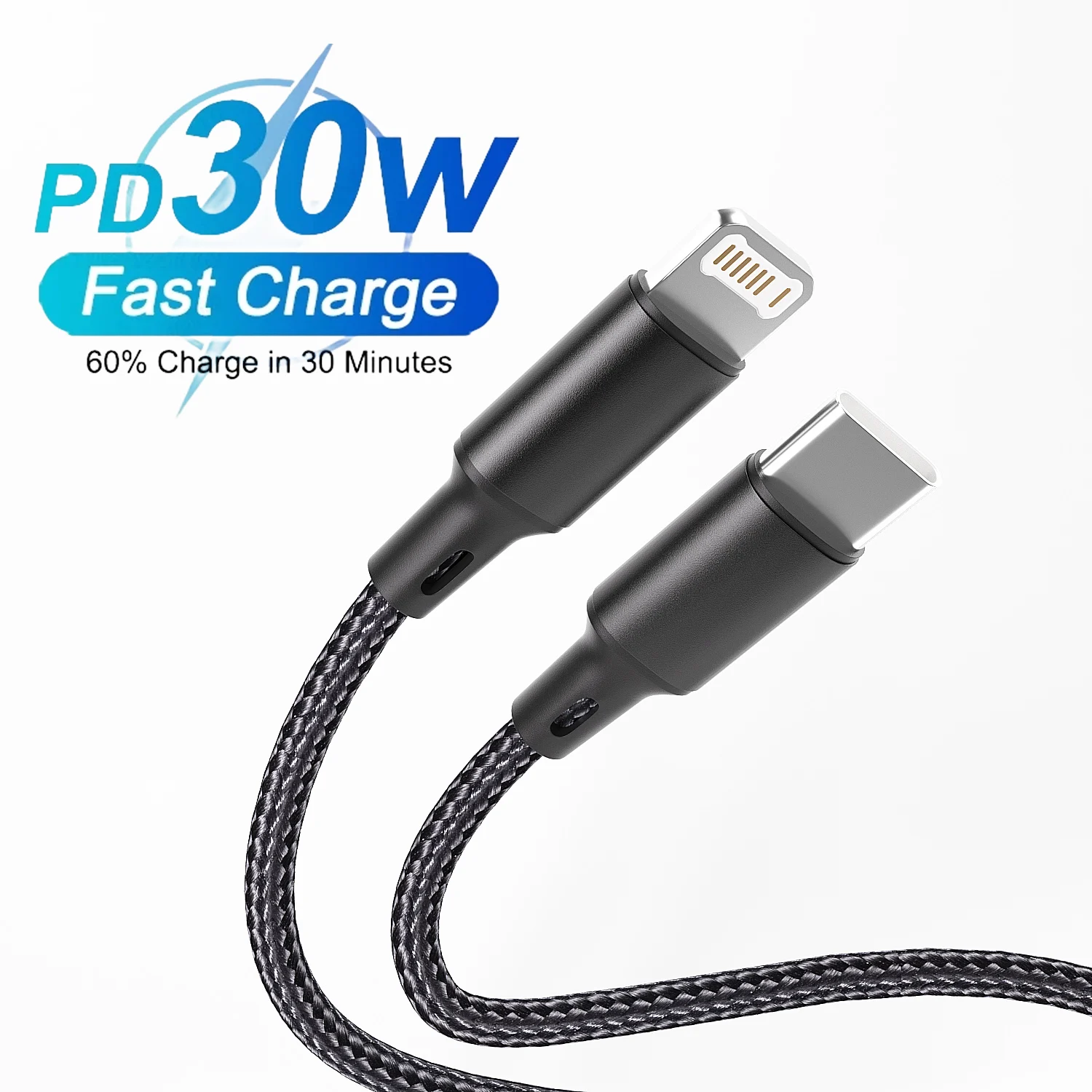 USB-C-Kabel für iPhone 14 13 12 11 Pro Max XS 8 plus iPad MacBook-Kabel 30W PD Schnell ladetyp C zu L Datenkabel