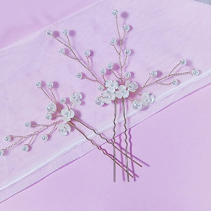 

Pearl Flower Hairpin Luxury Hair Accessories Bride Hair Clip Hair Pin Sweet Romantic Women Party Wedding Hair Jewelry