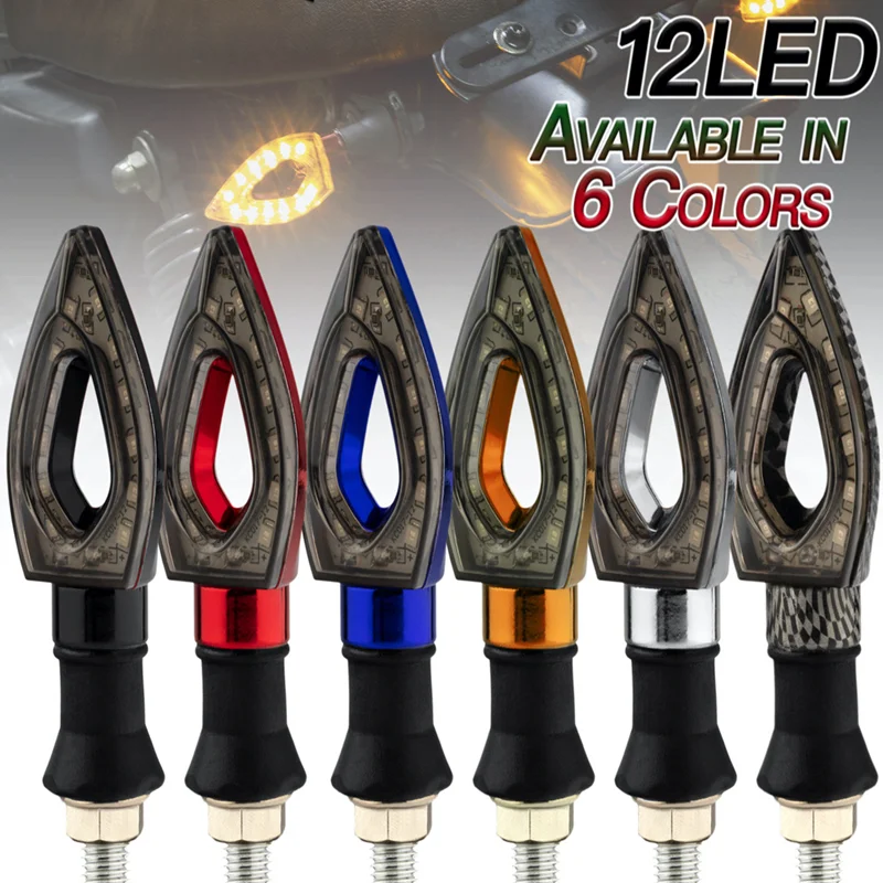 Multi-coloured Turn Signals Motorcycle Led Flasher Light M10 Bolts Waterproof Blinker 12V Motorcycle Turn Signal Lamp Universal