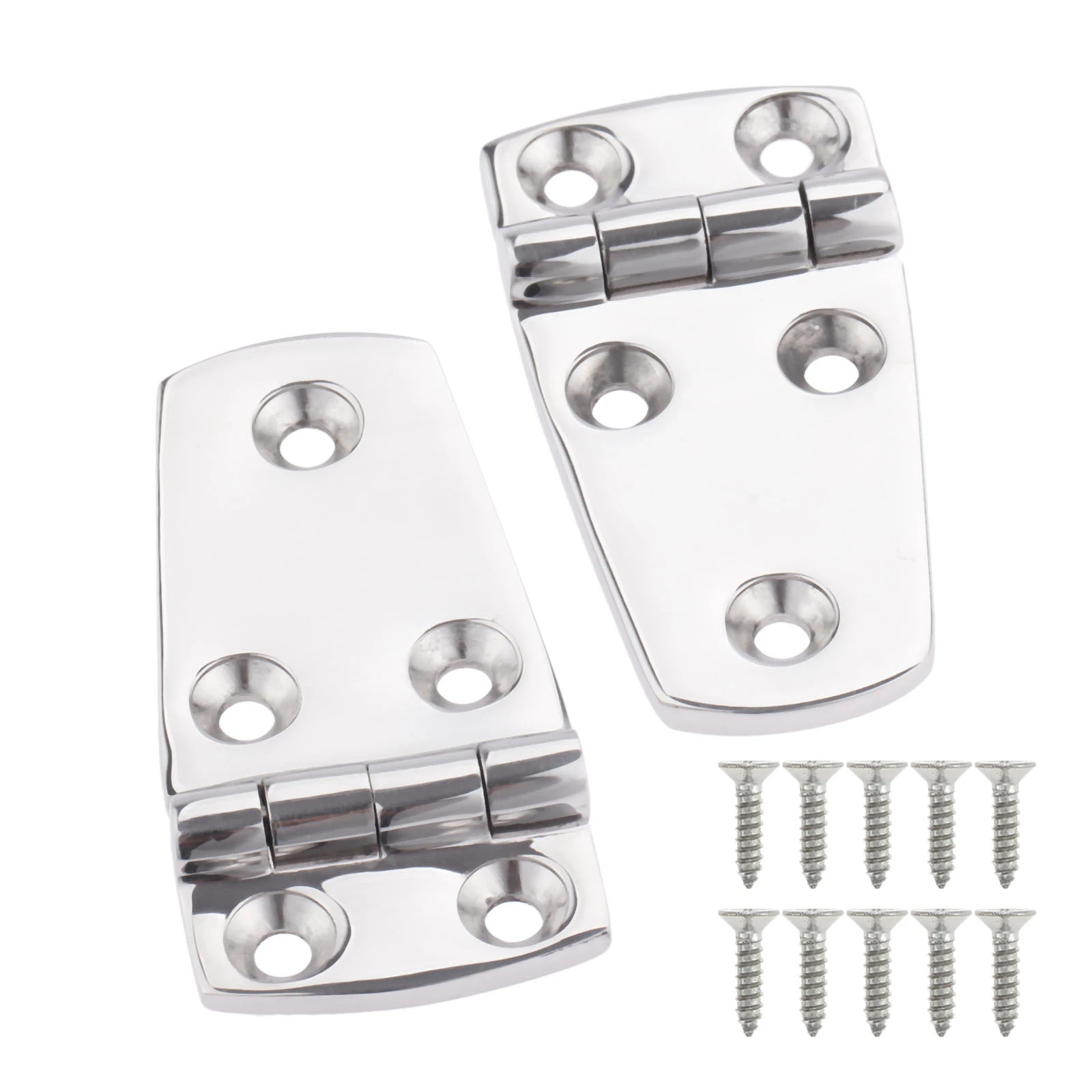 

2Pcs 3 Inch X 1.5 Inch Marine Yacht Boat Hatch Hinges Stainless Steel No Noise 5 Holes Heavy Duty Gates Door Hinges with Screws