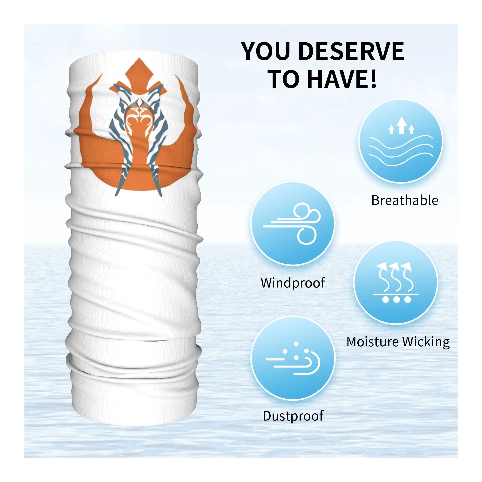 Ahsoka Bandana Halsbeenkap Gedrukt Wikkelsjaal Warme hoofddeksels Buitensporten Voor Heren Dames Volwassen Ademend