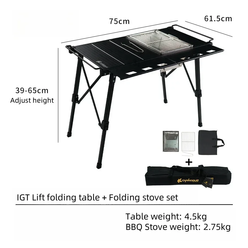 Mesa de barbacoa de Picnic ajustable para acampar, mesa de cocina móvil IGT, mesa plegable de aleación de aluminio para exteriores, portátil, nuevo