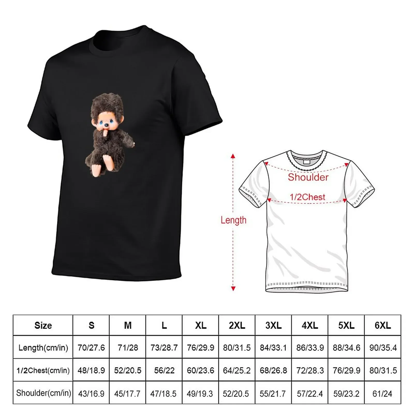 Monchichi Doll T-Shirt plus sizes anime black t shirts for men