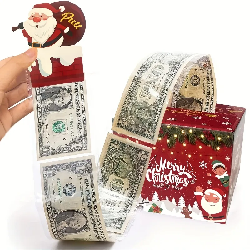 Christmas Happy Money Box Cash Gift Pull, Interesting Money Gift Box Cash, Surprise Box Gift Box Money