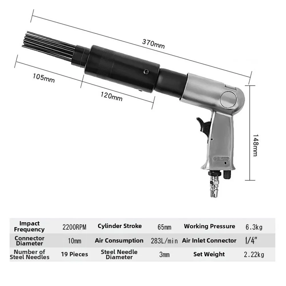 for Air Hammer Tool Air Needle Scaler For Efficient Rust Removal As Show Ergonomic Design Air Tool 3mm Needle Diameter