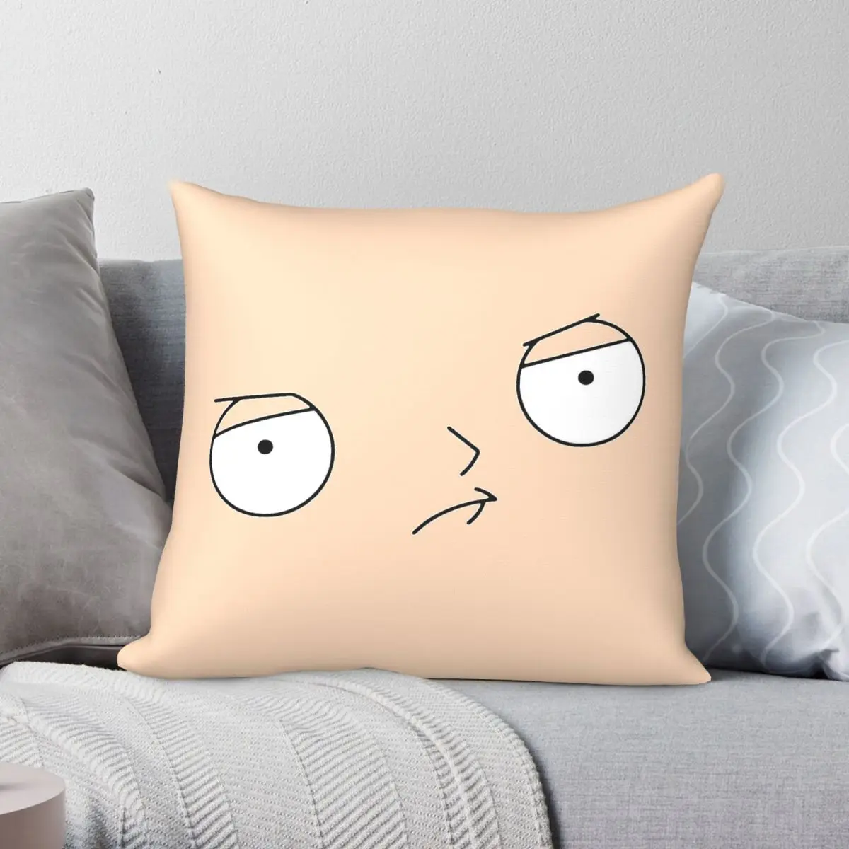 Stewie Griffin Eyes Pillowcase Polyester Linen Velvet Creative Zip Decor Throw Pillow Case Car Cushion Cover