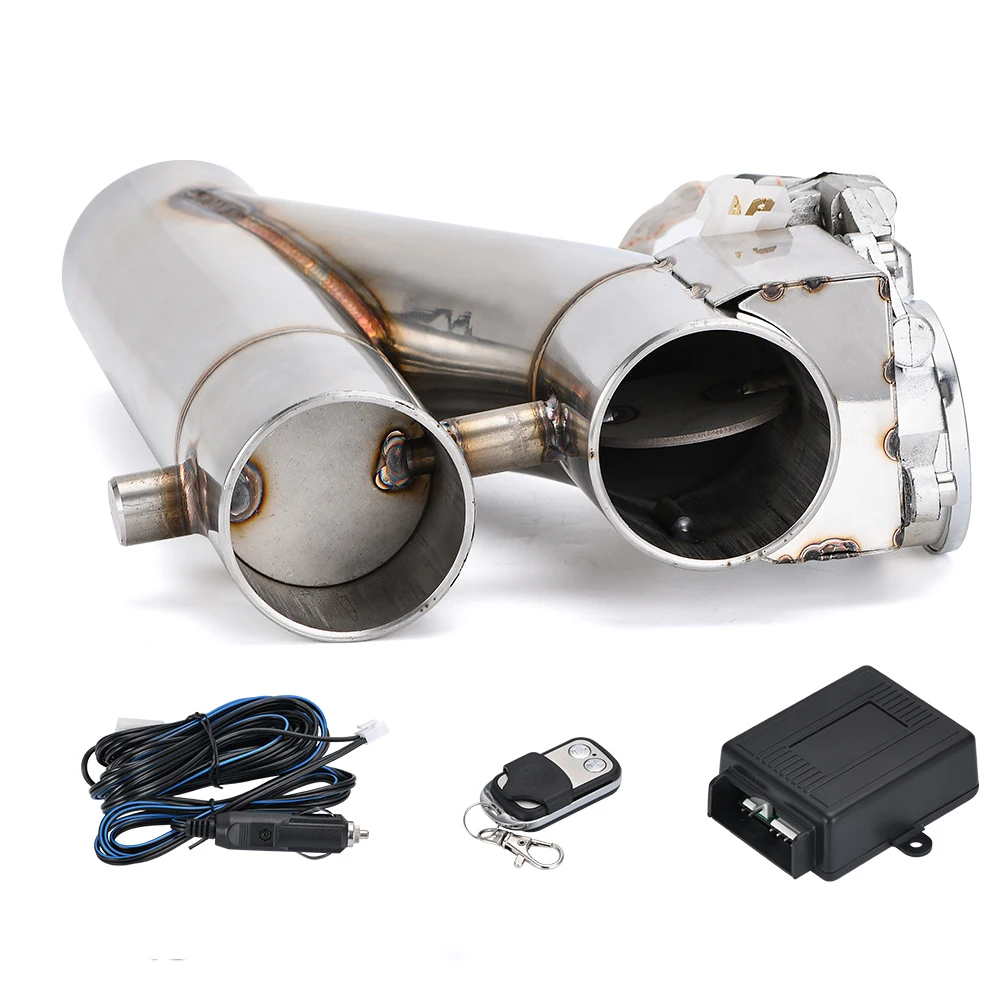 

Stainless Steel 304 2.0" 2.25" 2.5" 3" Dual-Valve Electric Exhaust Downpipe Cutout Bypass With Remote Wireless Accessories