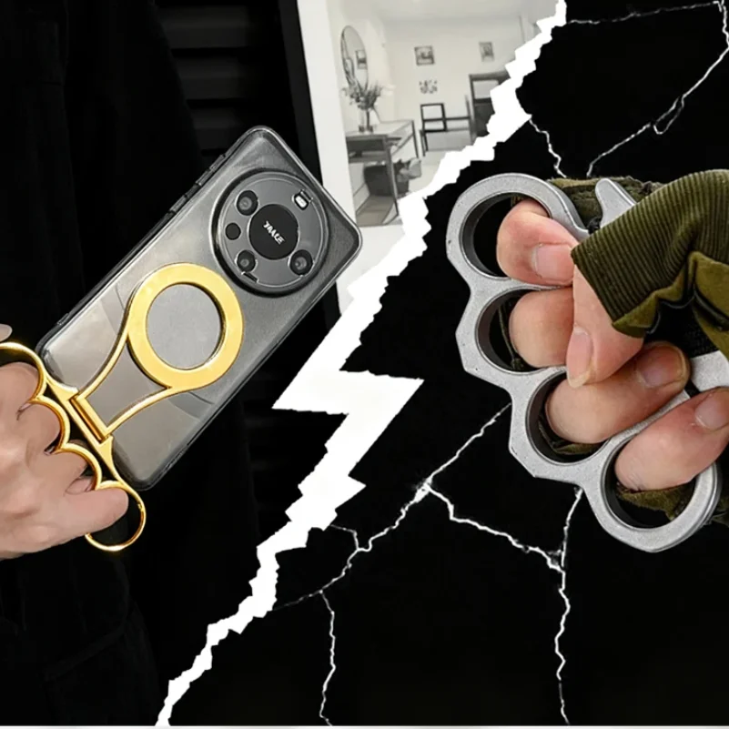 

Luxury Gold Magnetic Ring Phone Holder Metal Hand Spike Stand 360° Rotatable Foldable Desktop Support Strong Adsorption Universa