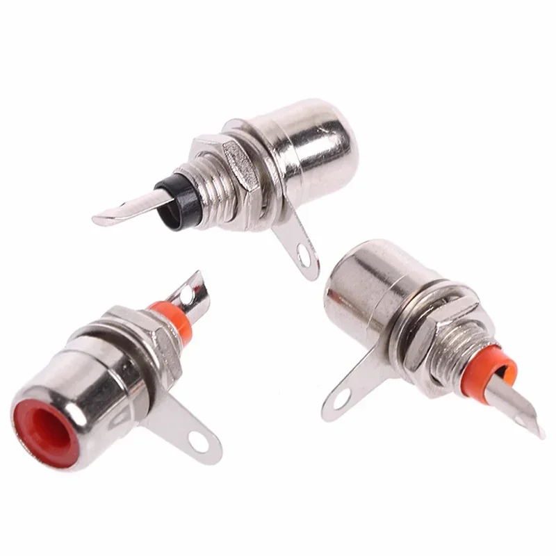 20/100/500PCS Nickel Plated RCA Connector Panel Mount RCA Female Socket Adapter RCA  Audio Socket Plug Connector