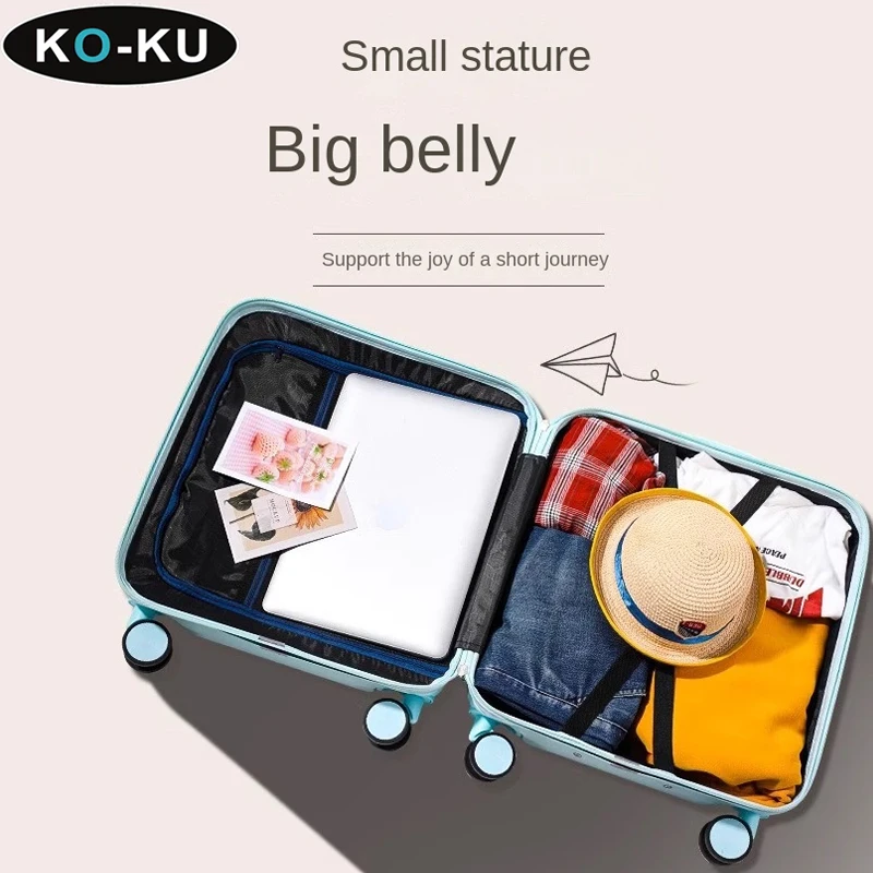 KO-KU18-inch luggage 2024 New Gradient Colour Multifunctional Suitcase 20 Inch Trolley Case Type-C Port Password Boarding Box