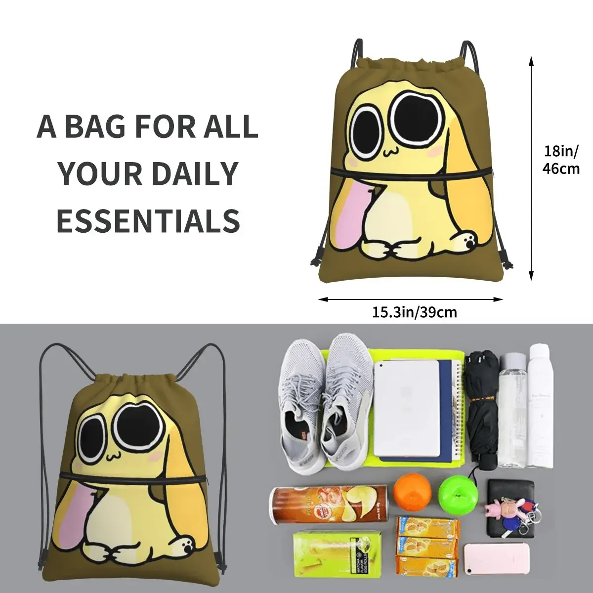 Chikn Nuggit Merch Character Portable Backpacks Drawstring Bag Drawstring Bundle Pocket Shoes Bags For Travel Sport Man Woman