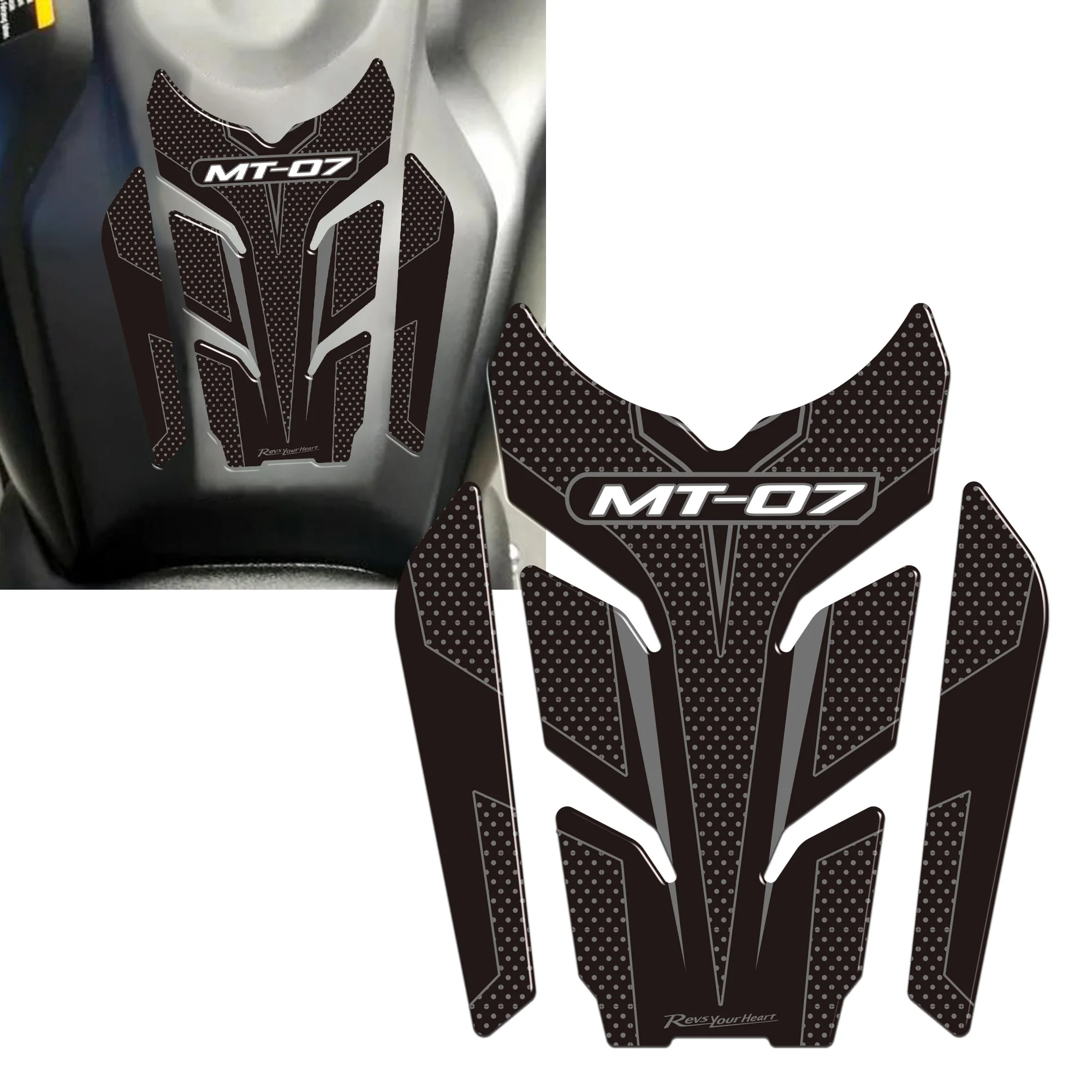 3D Motorcycle Stickers adhesive decals Wind Deflector Windscreen Protector Tank Pad Kit Knee for Yamaha MT07 MT 07 SP  2021-2024