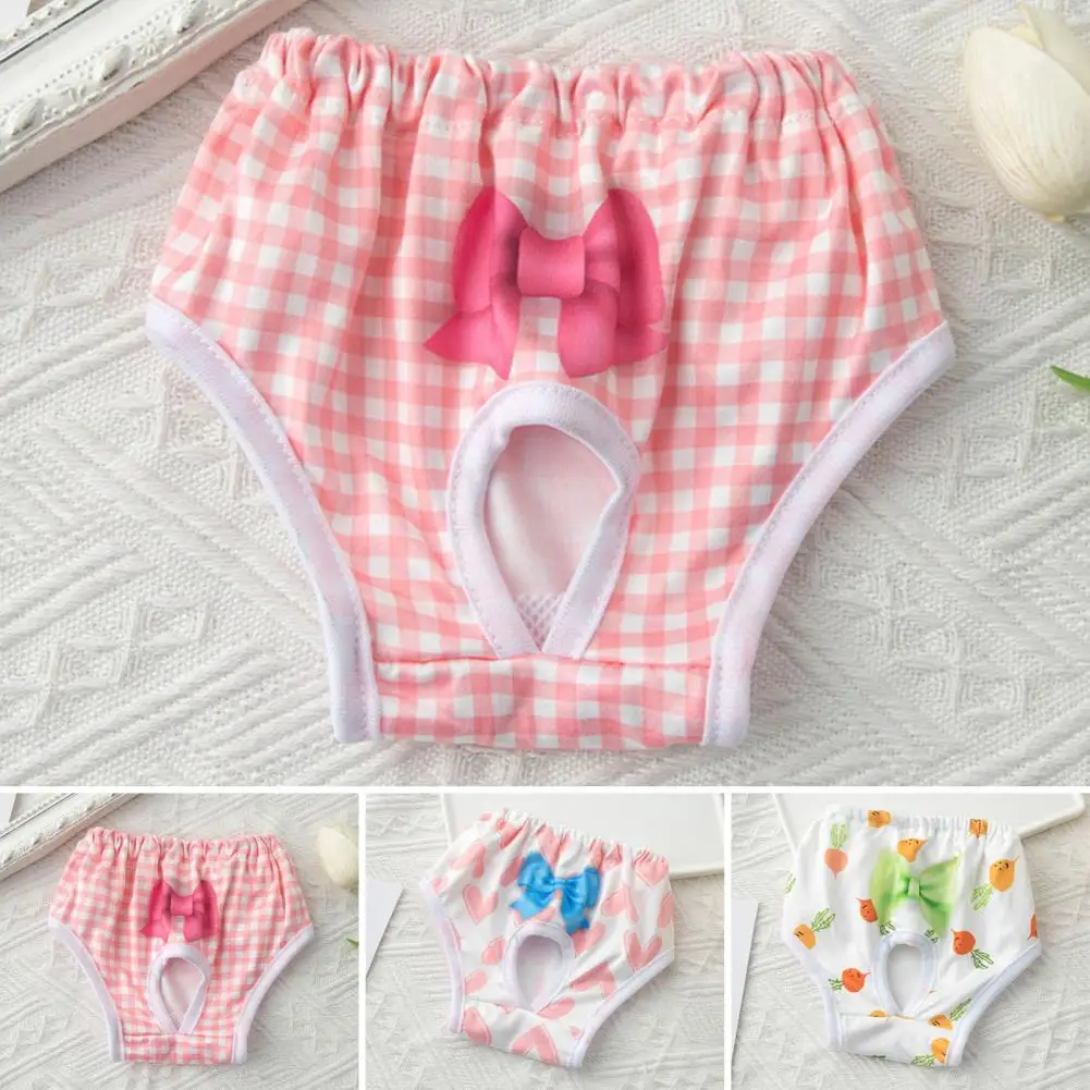 Pet Menstrual Pants Absorbent Dog Diapers Prevent Mess Breathable Bow Dog Clothes Elasticity Pants Physiological Diapers Dogs