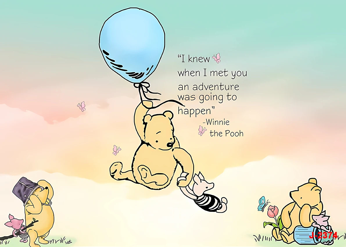 Winnie The Pooh Party Backdrops Wedding Decoration Children's Birthday Photozone Background Decorations Wall