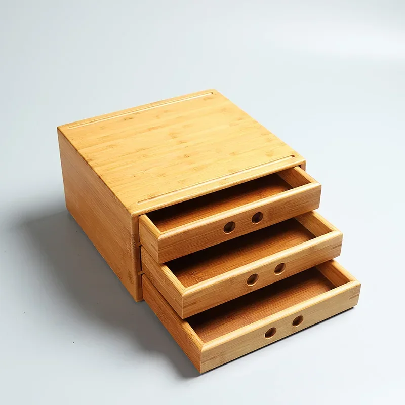 Bamboo Pu\'er Tea Boxes Pu\'er Separator Cut Tea Tray Kung Fu Tea Set Ceremony Accessories Healthy Food Storage Drawer