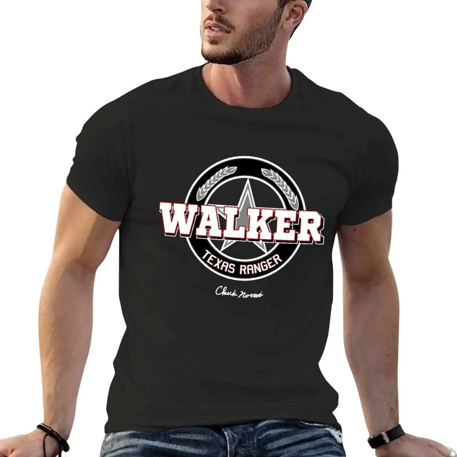 Walker Texas Ranger Cast T-shirt Aesthetic clothing tops sweat tees T-shirts for men cotton