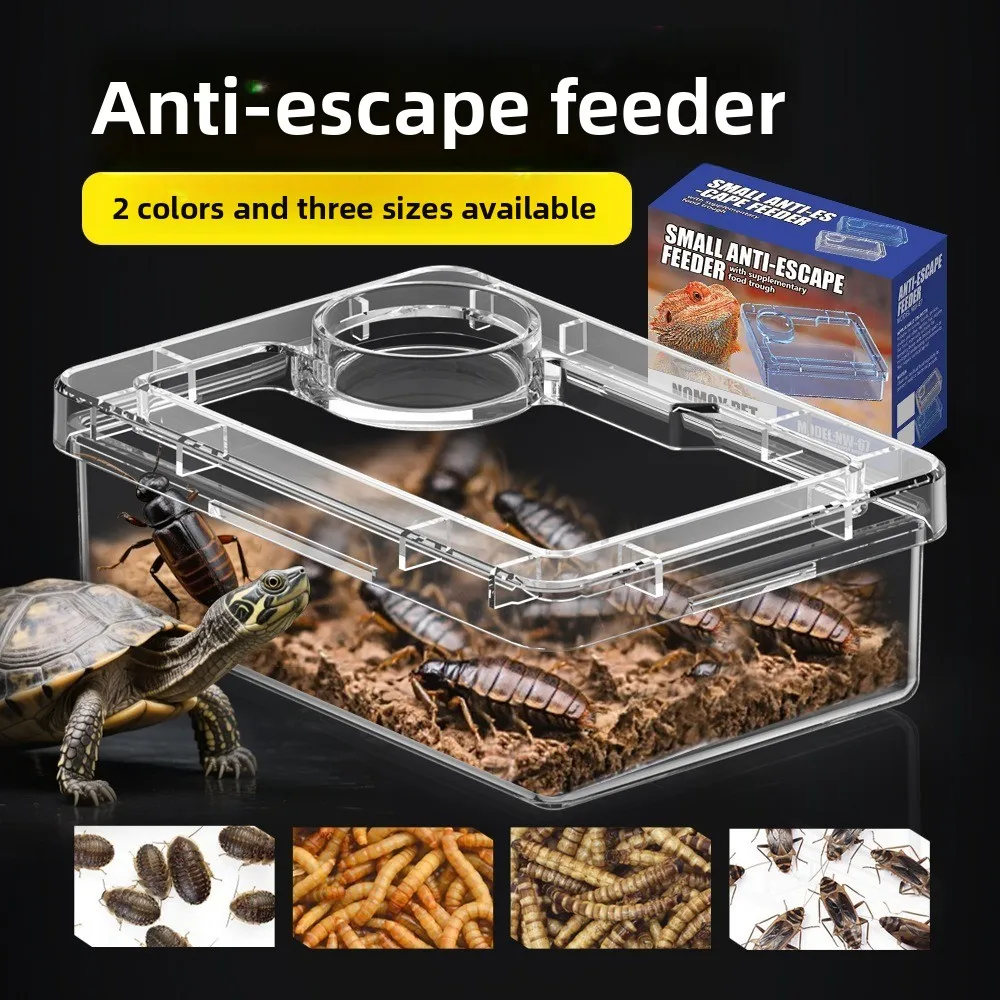 Tazones de Alimentación para Reptiles, Lagartos y Geckos, Anti-Vuelco, Transparentes, para Evitar que se Coma el Agua, para Tenebrio Molitor y Blaptica Dubia