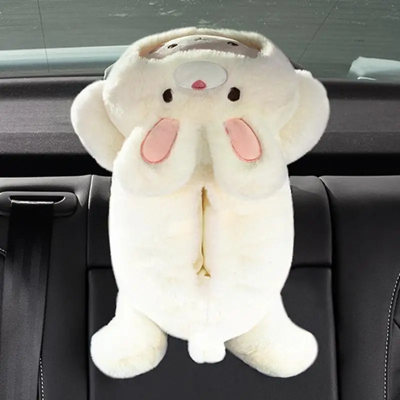 Animal Tissue Holder For Car Plush Cartoon Animal Napkin Dispenser Tissue Dispenser Car Interior Accessories For Rear Seat Back