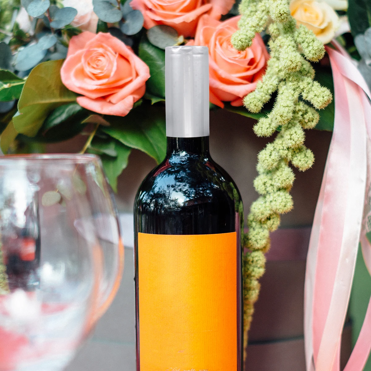 

100pcs Wine Bottle Sealer 30mm Transparent Heat Shrink Capsules for DIY Making Bottles Covers Easy Open Tear Off Tabs