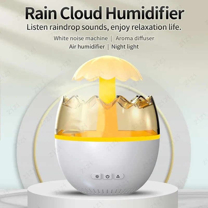Eggshell Shaped Raindrop Aromatherapy Machine Colorful Night Light Ultrasonic Atomization Humidification Aromatherapy Machine