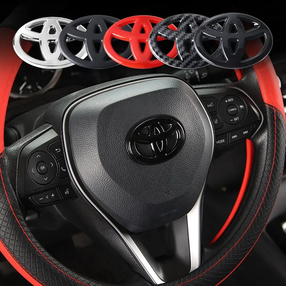 Car Accessories Steering Wheel Center Badge Decorative Stickers For Toyota Fortuner Chr Verso Prius Hiace Yaris Trd Corolla Rav4