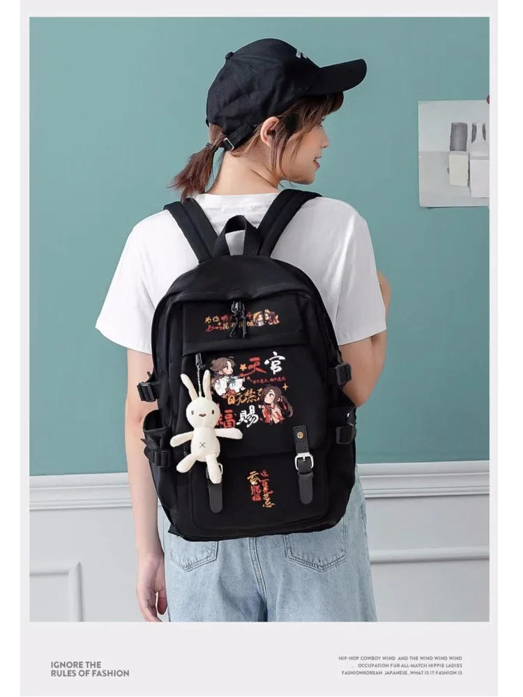 Anime Tian Guan Ci Fu Huacheng Backpack Student Schoolbag Anime Mochila Boys Girls Teens Travel Shoulder Bags