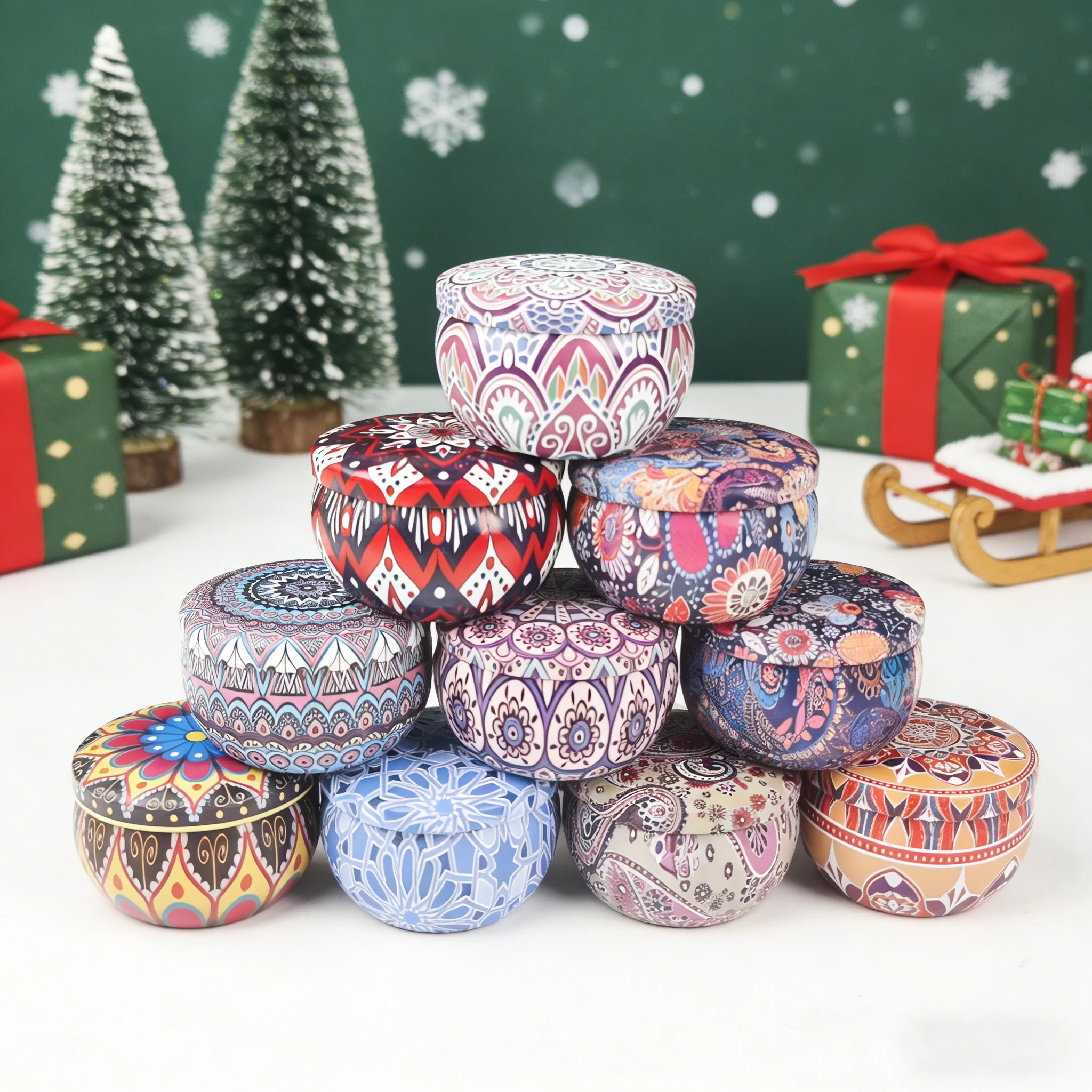 1 Pack of Ham-Scented Aromatherapy Candles, Small Tin Can Aromatherapy Candles, Available in White Tea Flower, Mint, Foxtail Grass, Honeysuckle, Bluebell, Jasmine, Lemongrass, Vanilla, Freesia, Lavender, Coconut Milk Scent, Premium Soy Wax Aromatherapy Candle Gift Set, Each Candle Burns with a Pure Flame, Emitting a Captivating Aroma, Filling Your Home with a Festive Atmosphere view 5